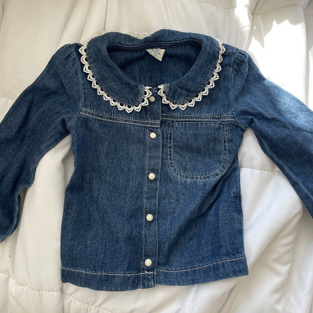 Toddler Girls 24M Jean Shirt with Lace Trim Oshkosh